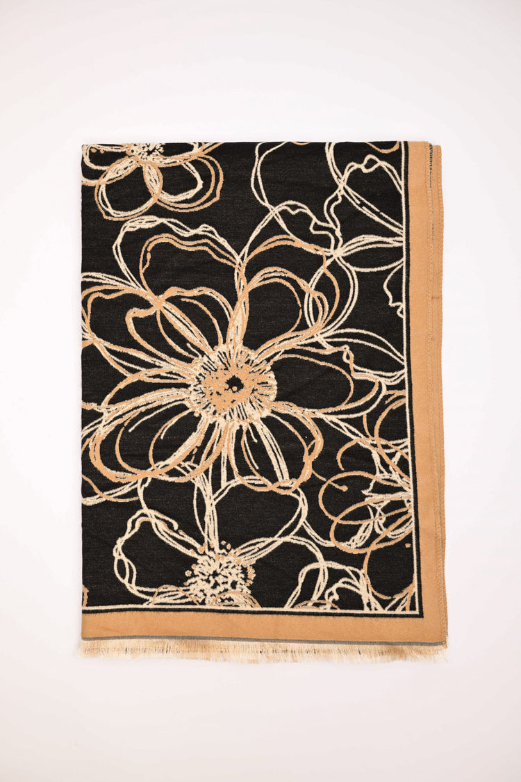 Floral jacquard scarf