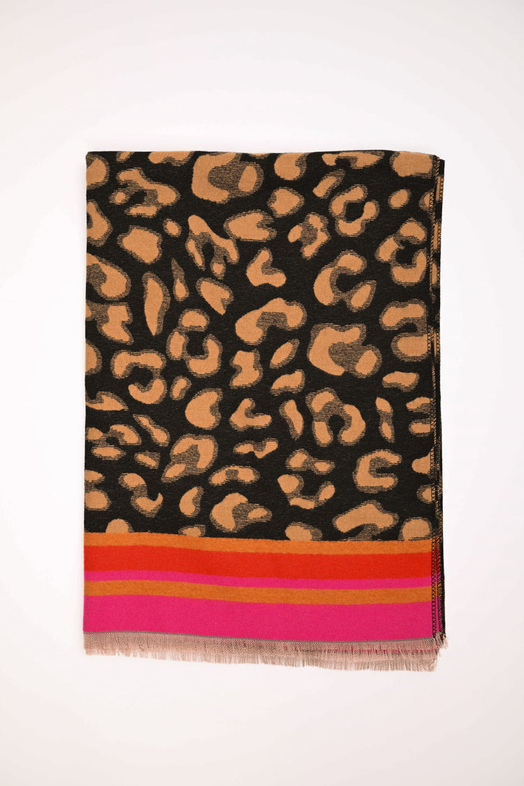 Leopard jacquard scarf