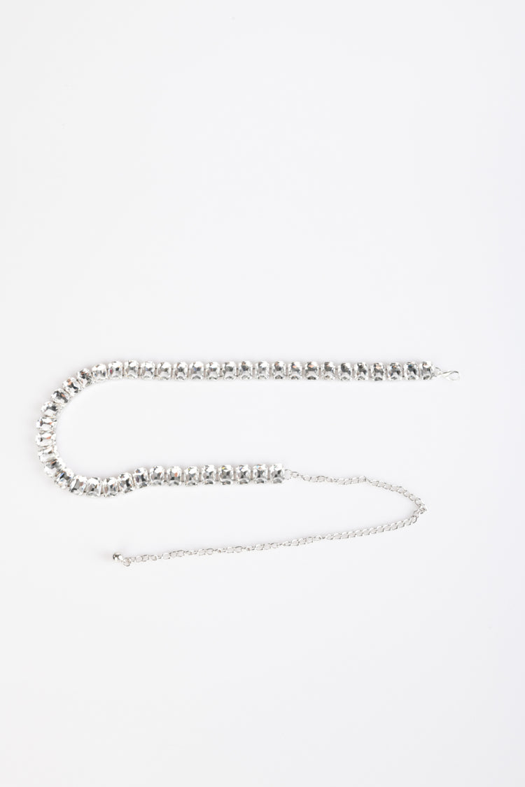 Rhinestoned chain belt