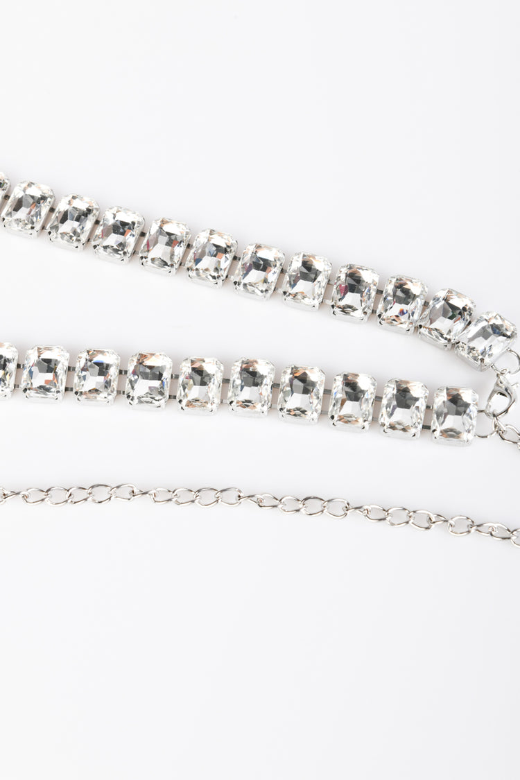 Rhinestoned chain belt