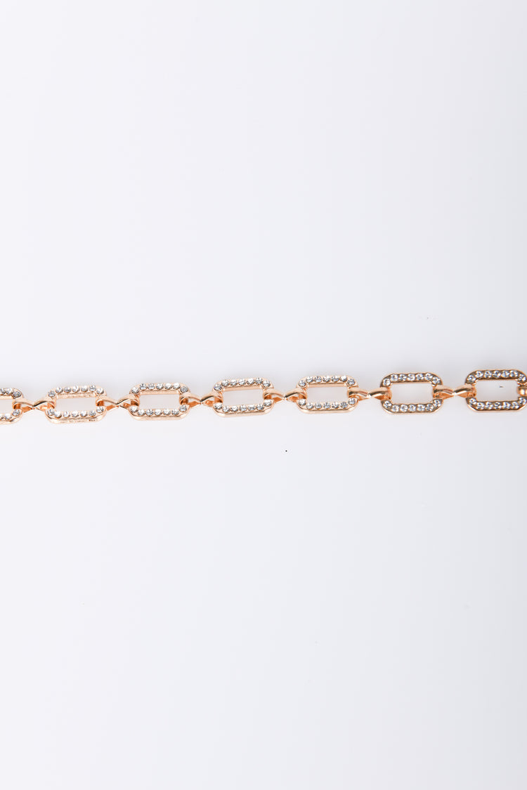 Rhinestone chain belt
