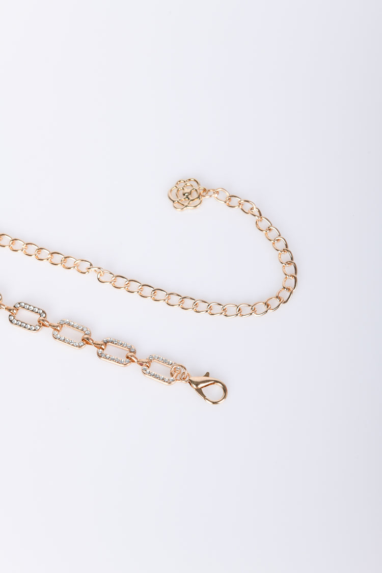 Rhinestone chain belt