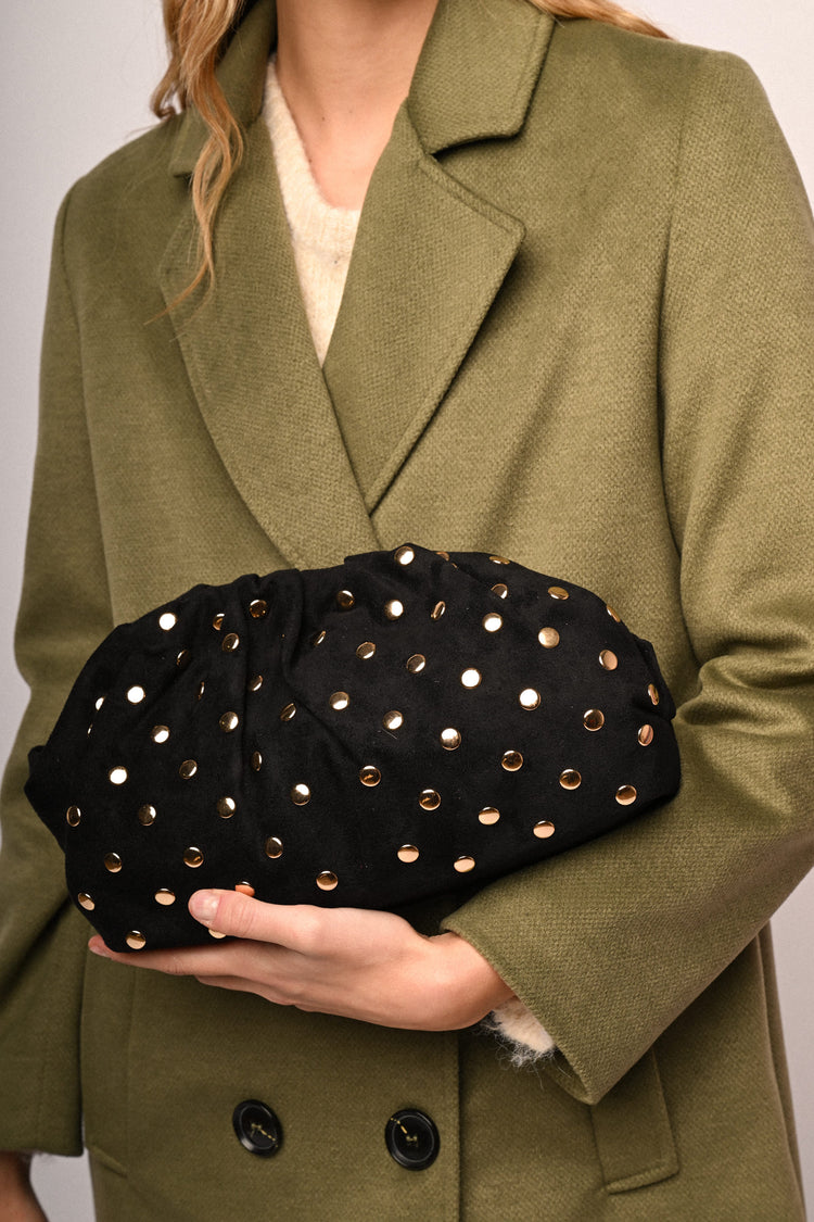 Pochette clutch con borchie