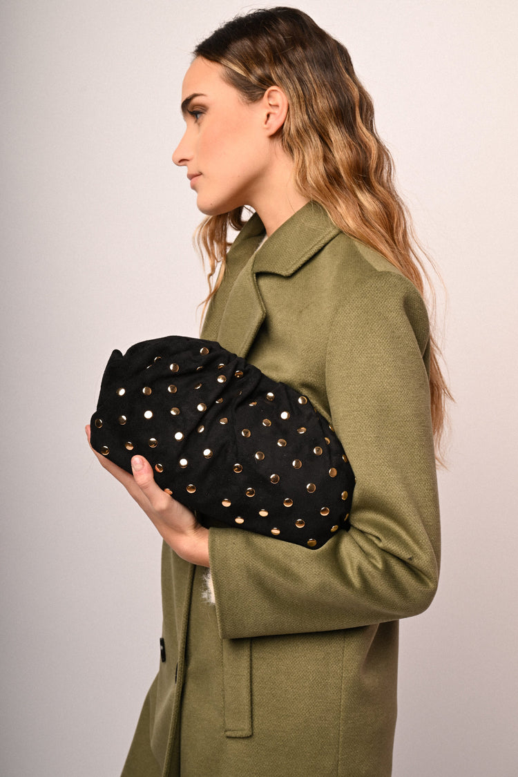 Pochette clutch con borchie