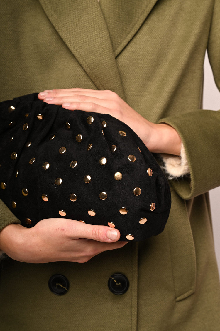 Pochette clutch con borchie