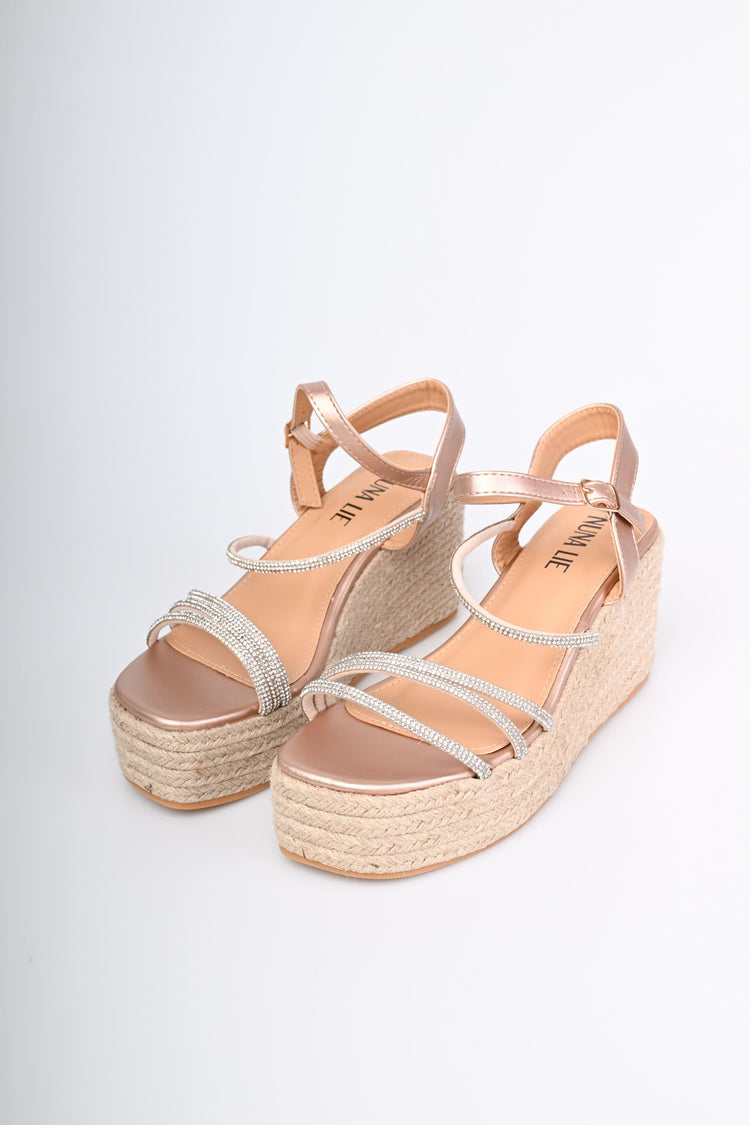 Rhinestone-embellished platform sandals