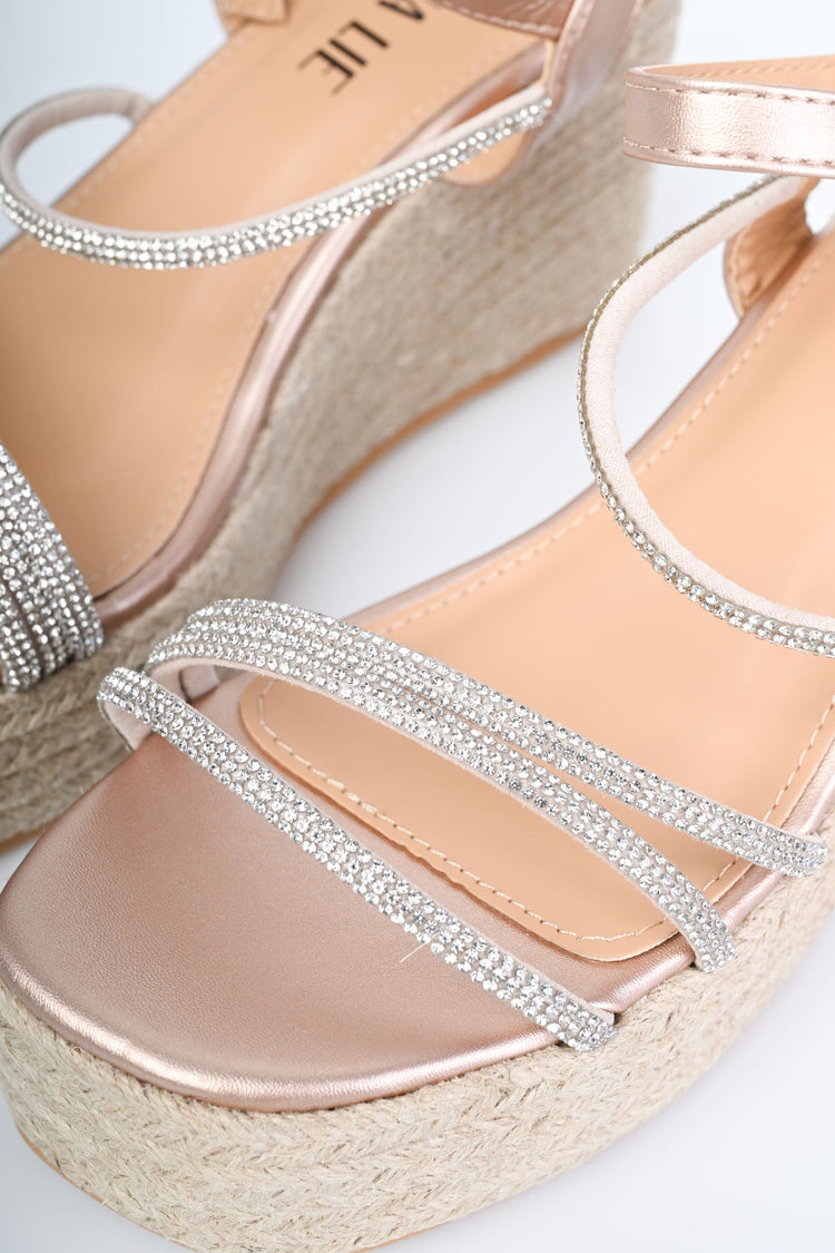 Rhinestone-embellished platform sandals