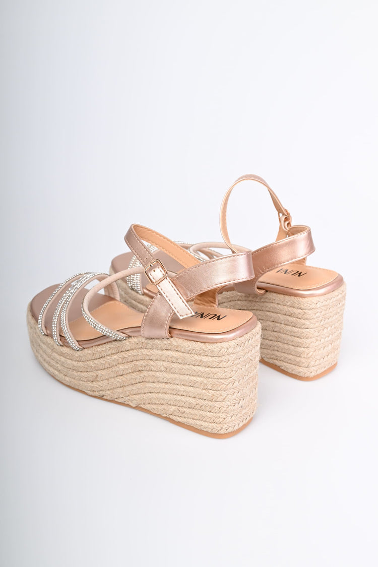 Rhinestone-embellished platform sandals