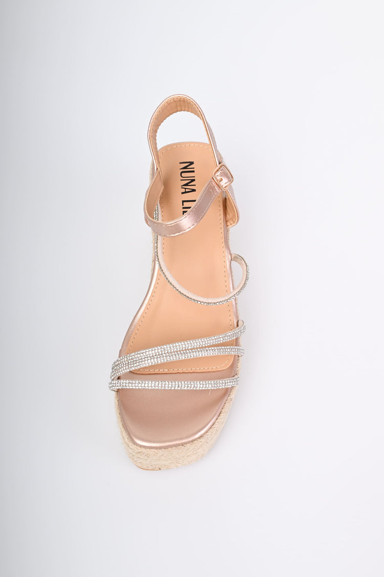 Rhinestone-embellished platform sandals