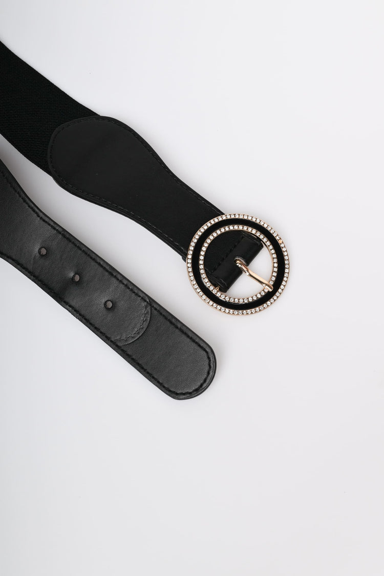 Jewel buckle elastic belt