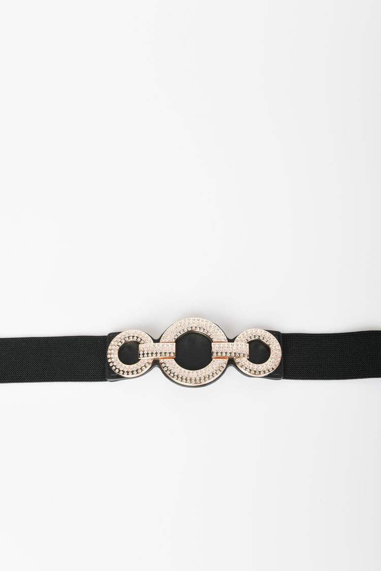 Jewel buckle elastic belt