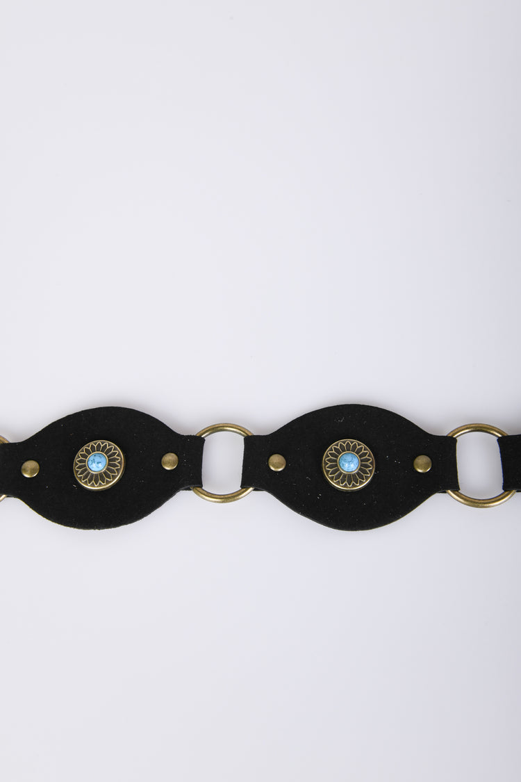 Stone-embellished boho belt