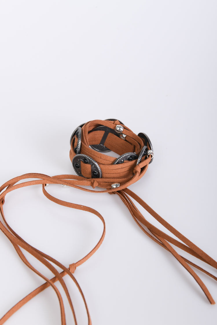 Fringed boho thin belt
