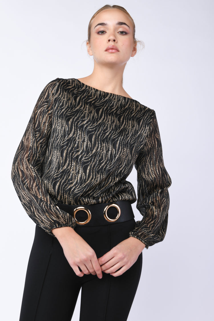 Lurex print blouse