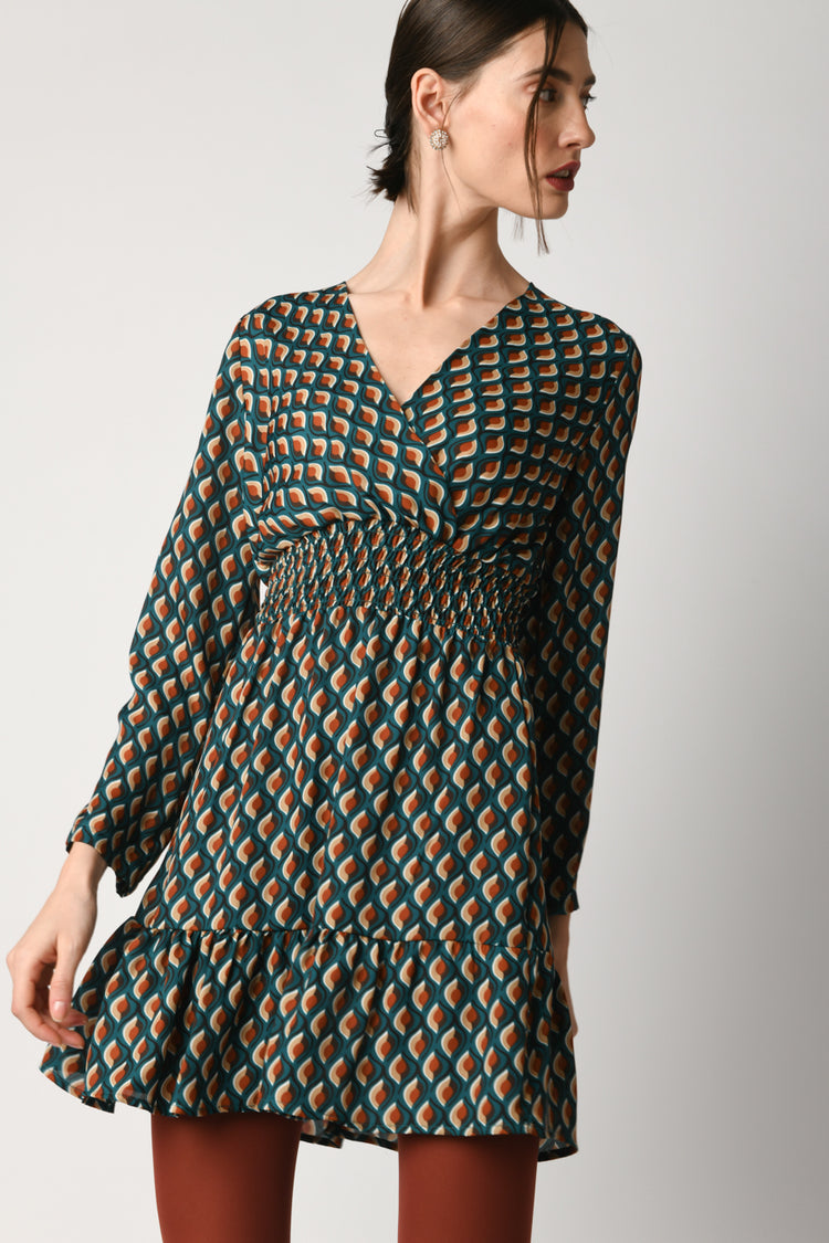 Geometric print mini dress