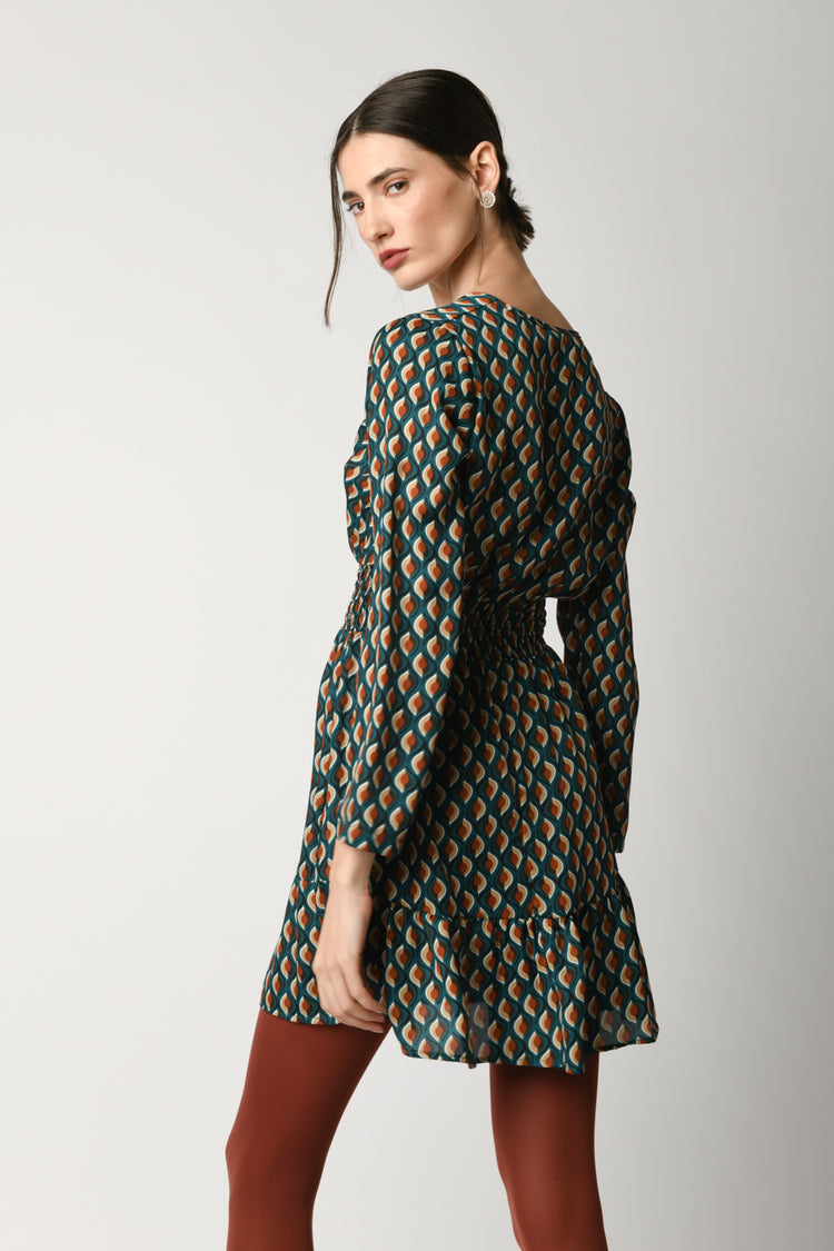 Geometric print mini dress