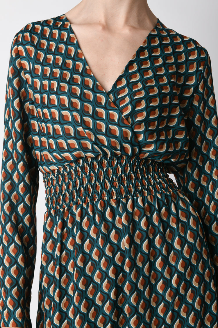 Geometric print mini dress