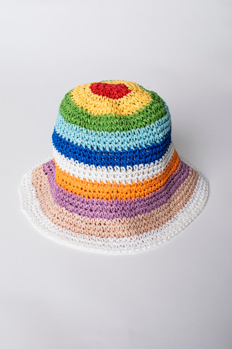 Striped straw hat