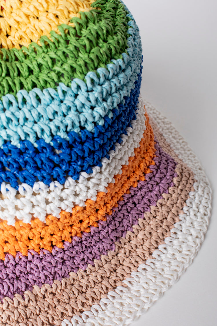 Striped straw hat
