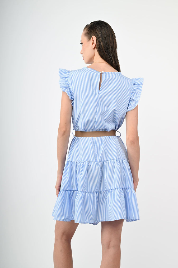 Belted striped dress