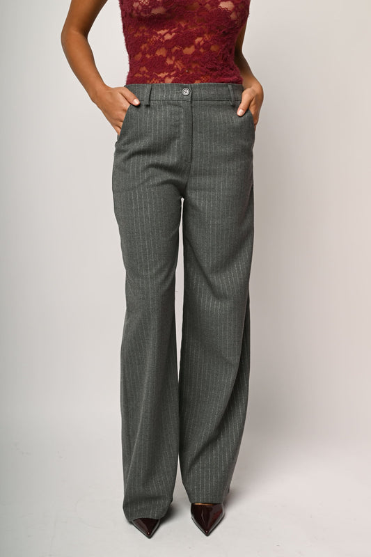 Lurex pinstriped trousers