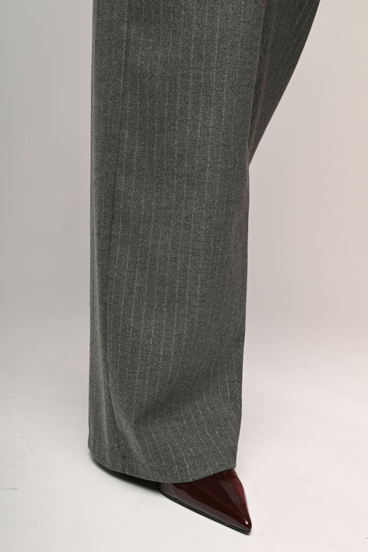 Lurex pinstriped trousers