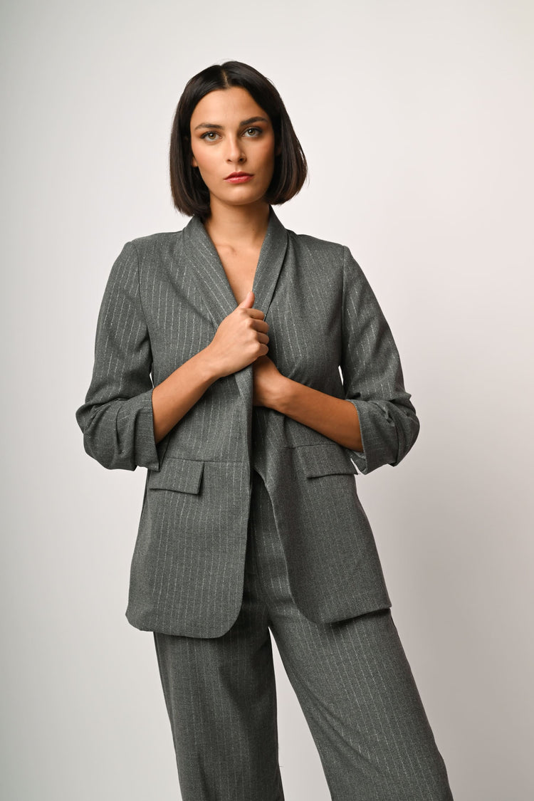 Lurex pinstriped blazer