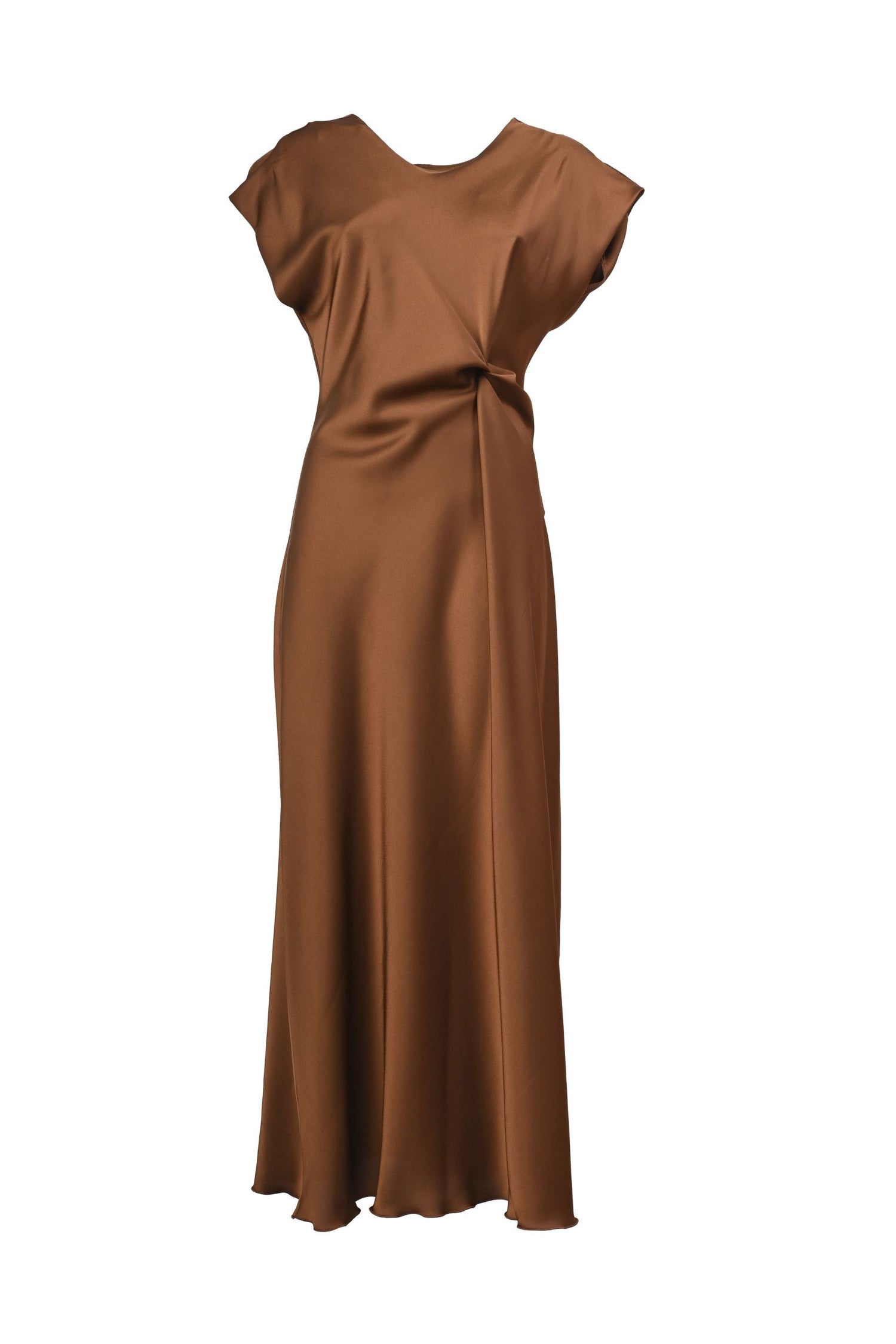 Side knot satin midi dress Nunalie-europa Side knot satin midi dress Nunalie-europa