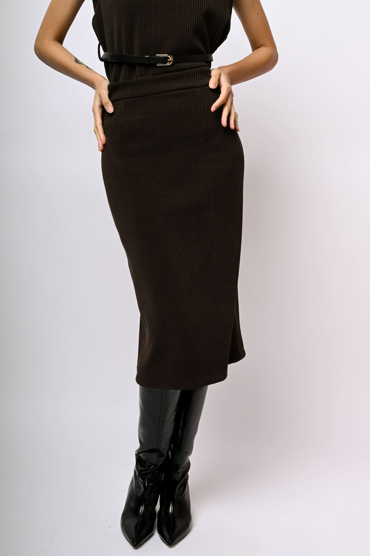 Corduroy midi skirt