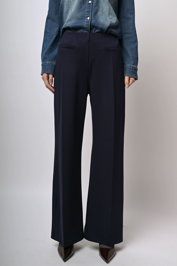 Stretch viscose-blend wide-leg trousers