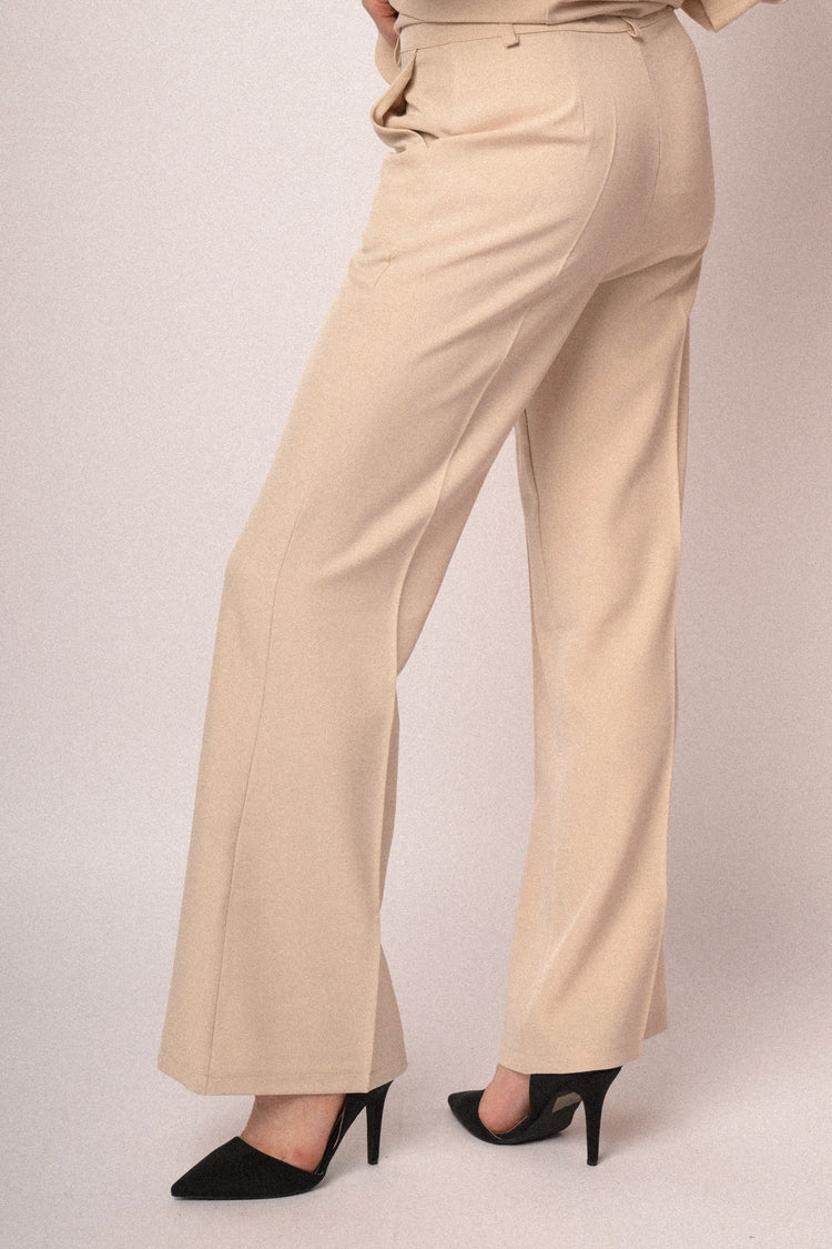 Flared leg basic trousers