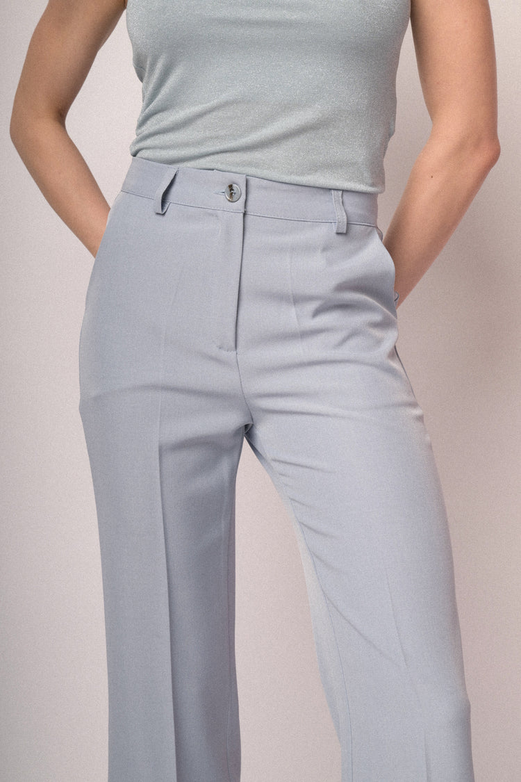 Flared leg basic trousers