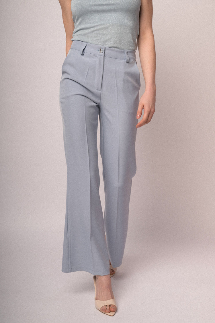 Flared leg basic trousers