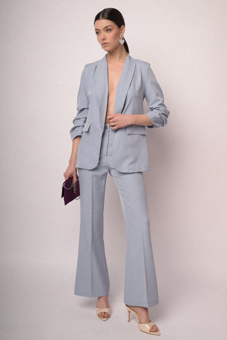 Flared leg basic trousers