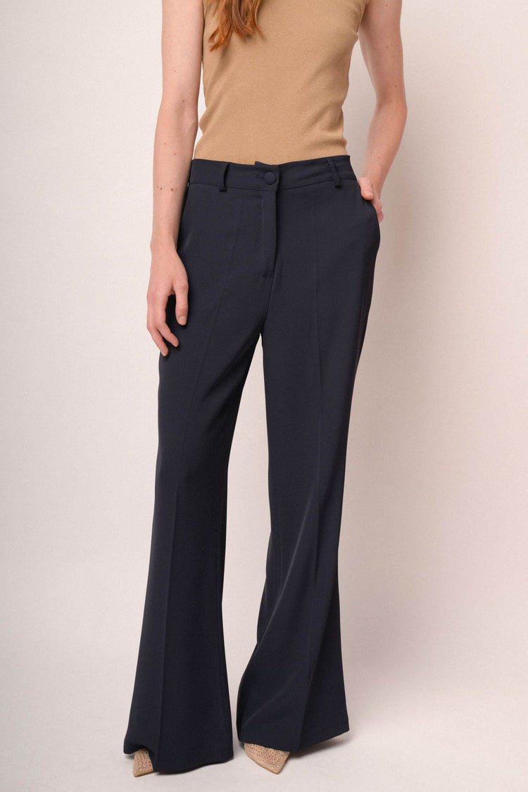 Pantaloni zampa gessato