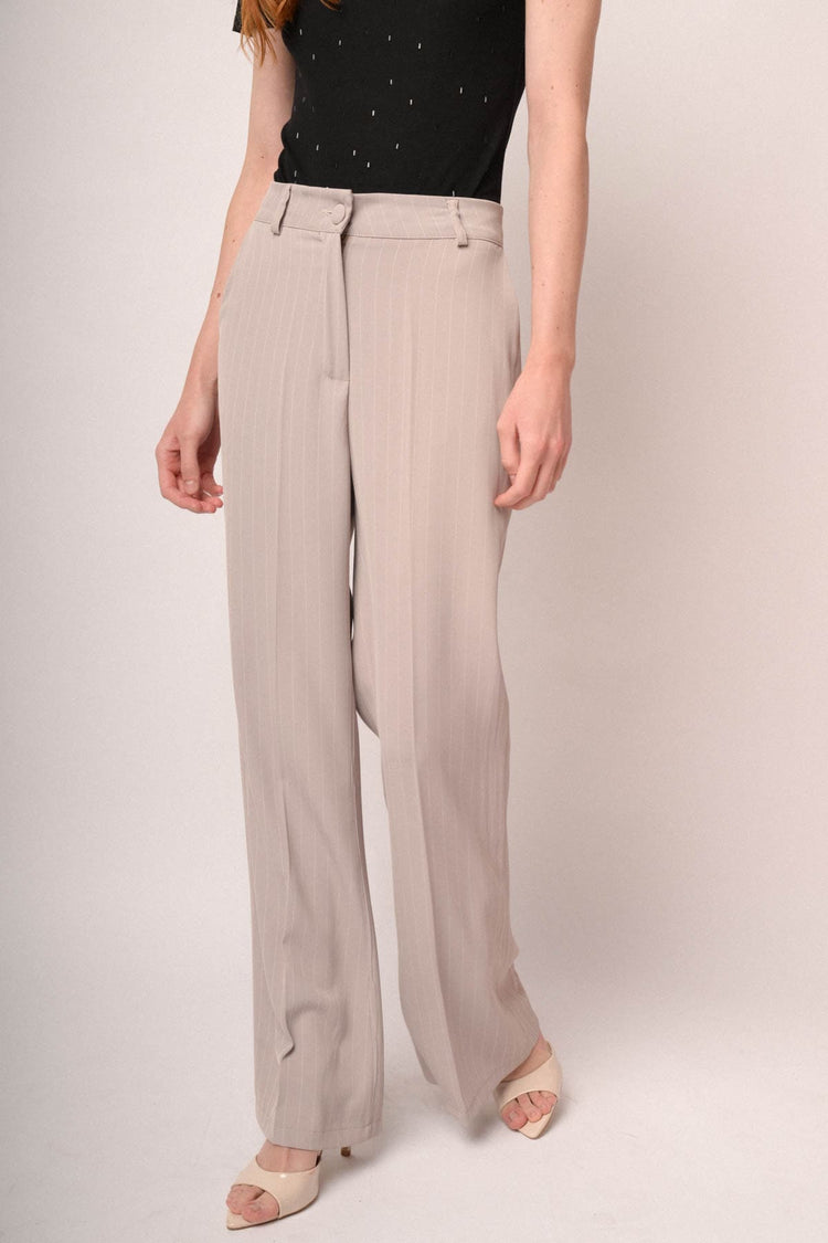 Pantaloni zampa gessato