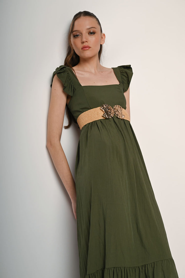 Smock and frills long dress