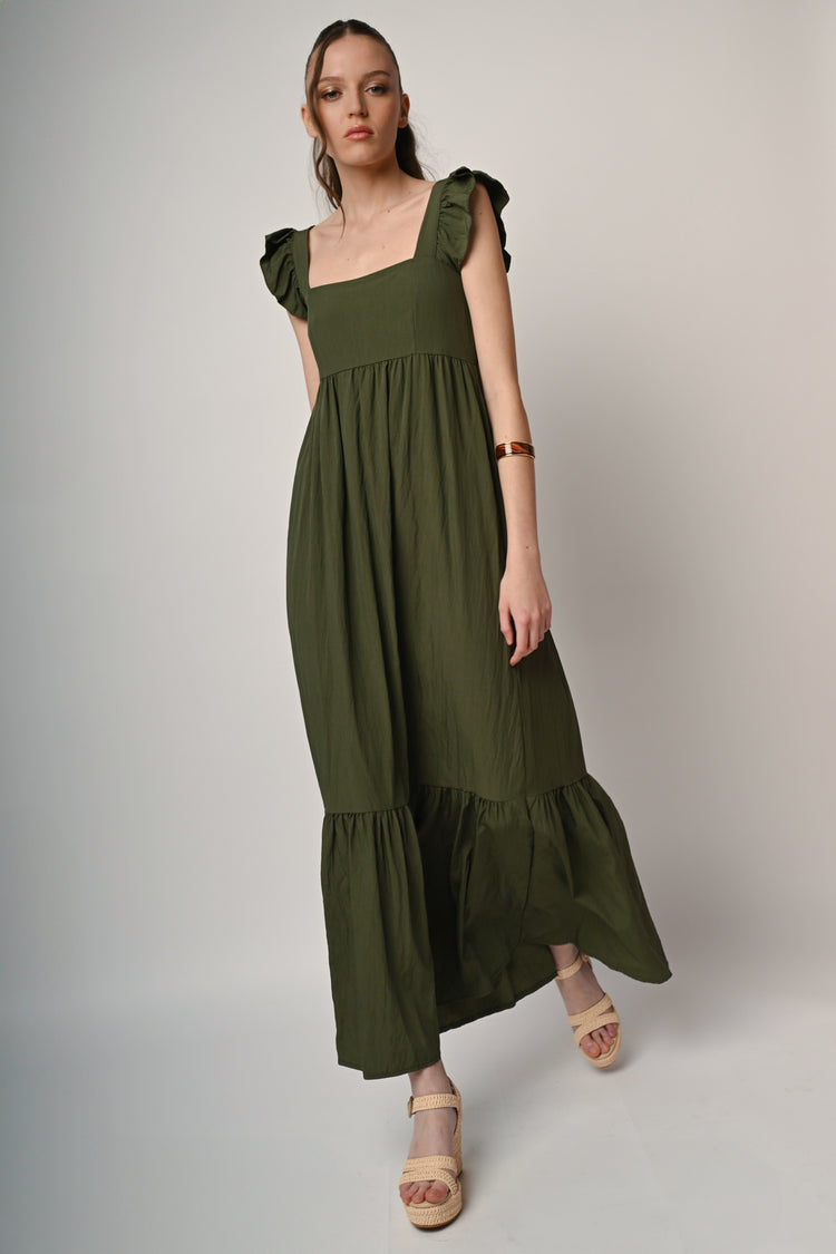 Smock and frills long dress