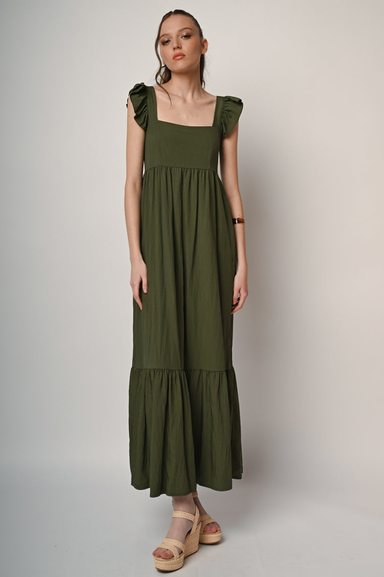 Smock and frills long dress
