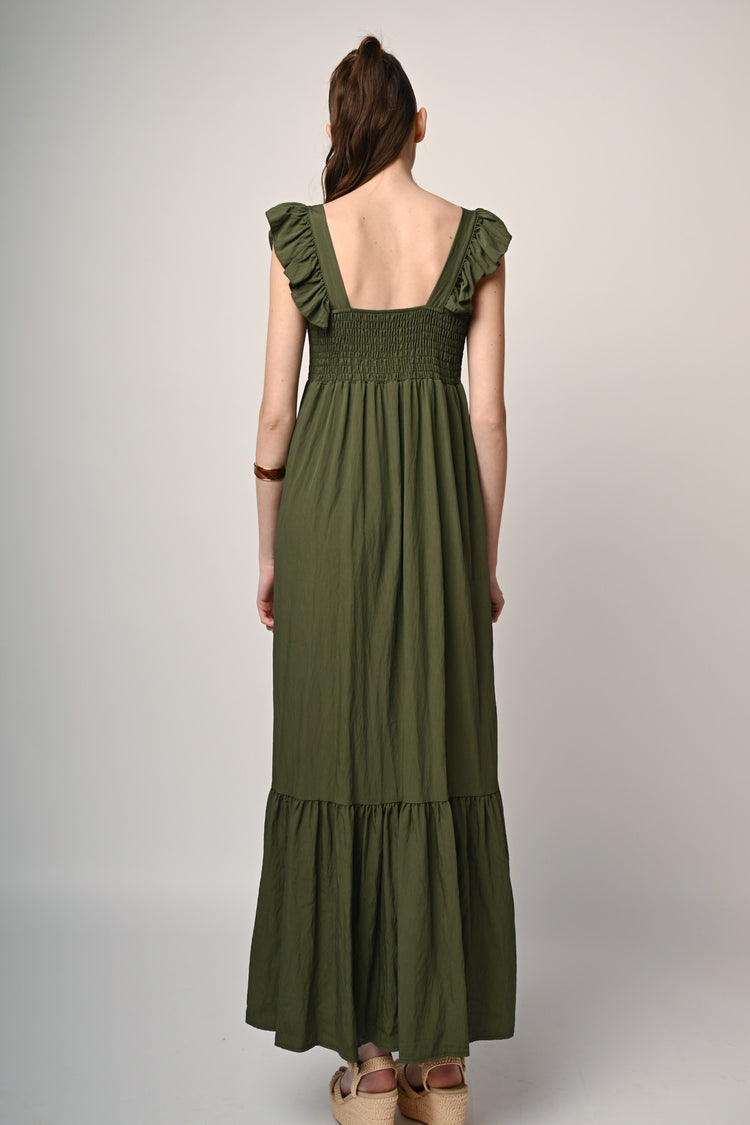 Smock and frills long dress