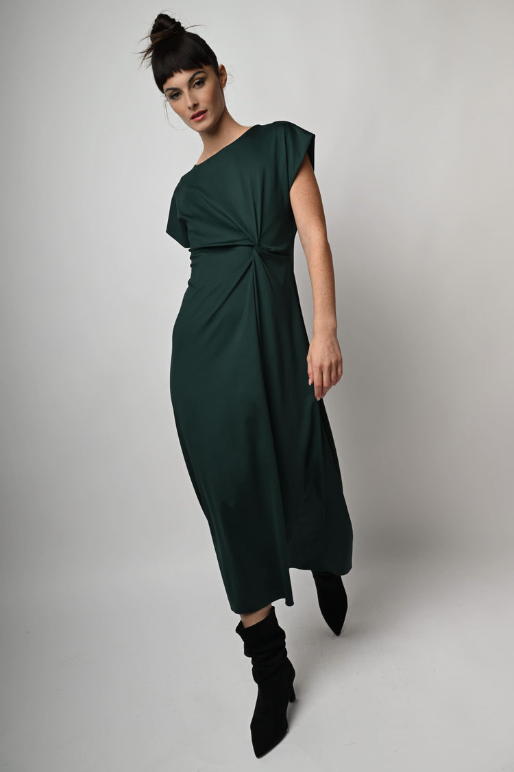 Side drapes long dress