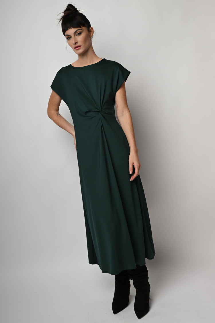 Side drapes long dress