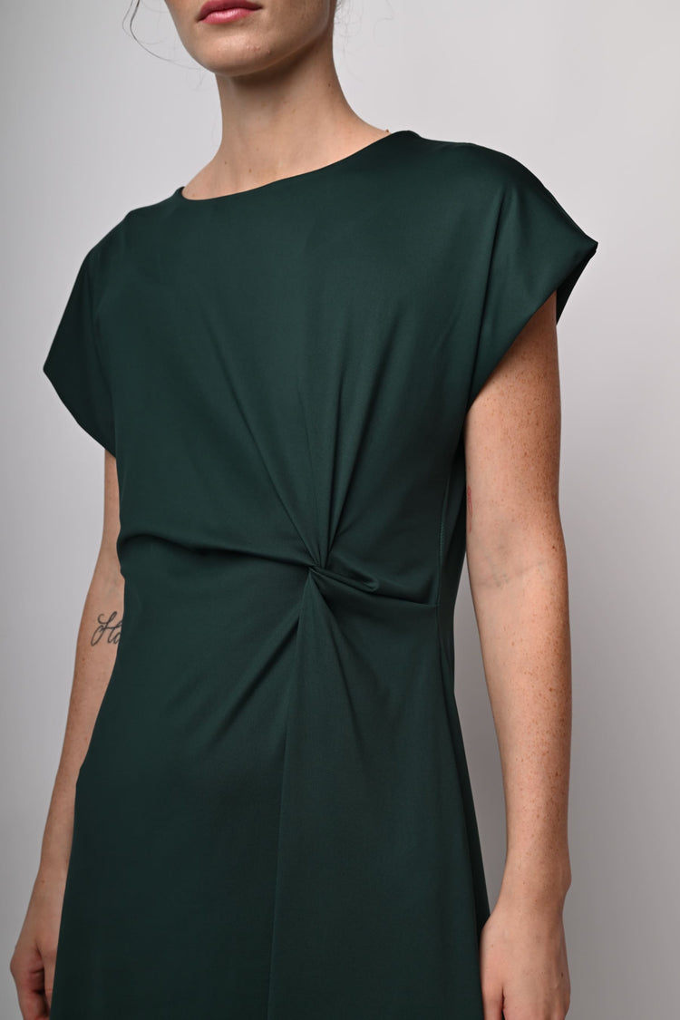 Side drapes long dress