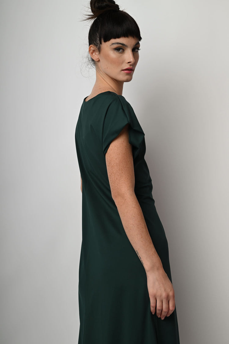 Side drapes long dress