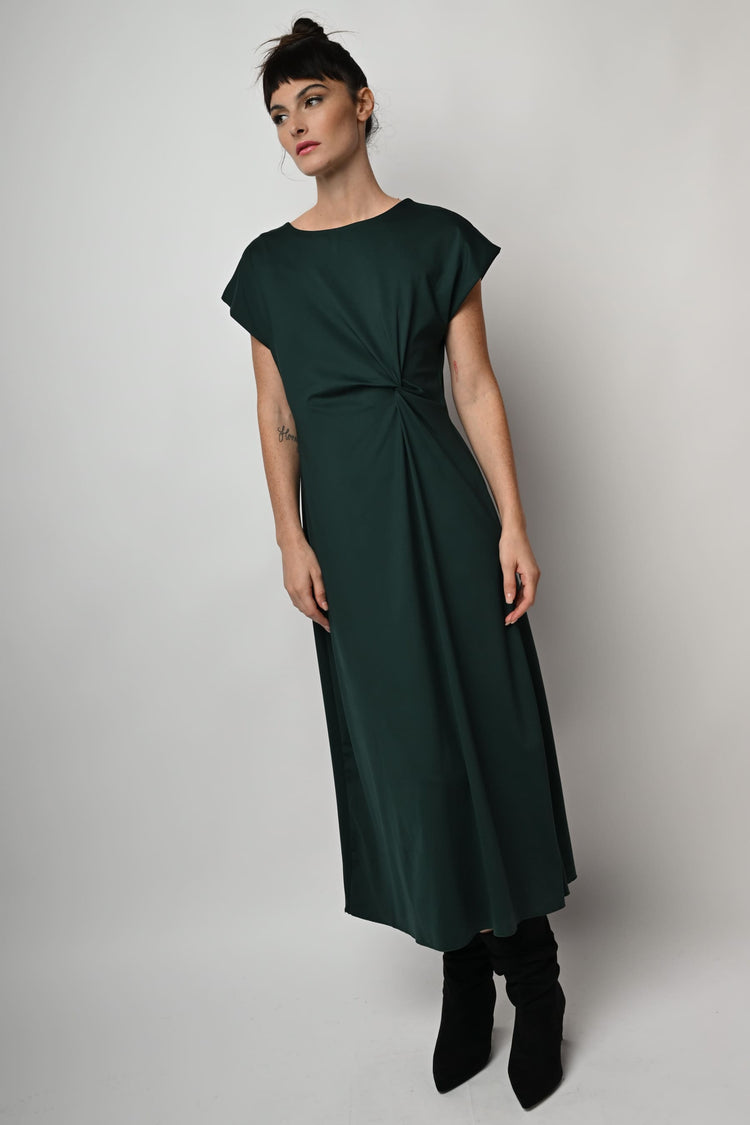 Side drapes long dress