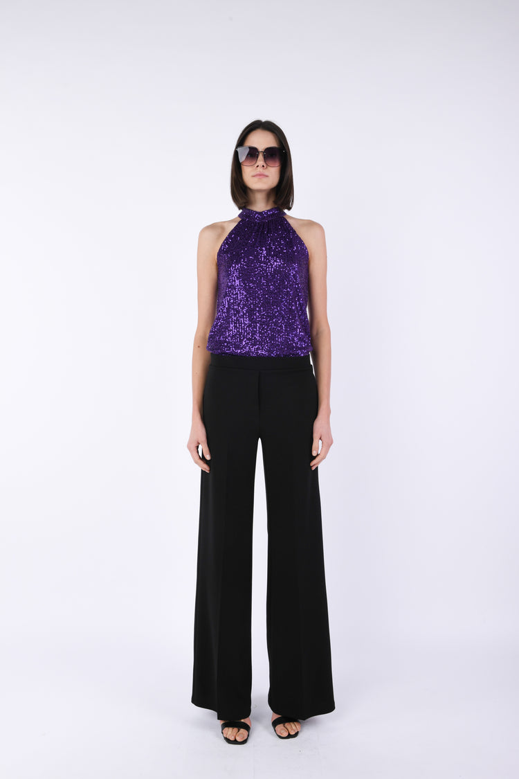 Ironed crease palazzo pants