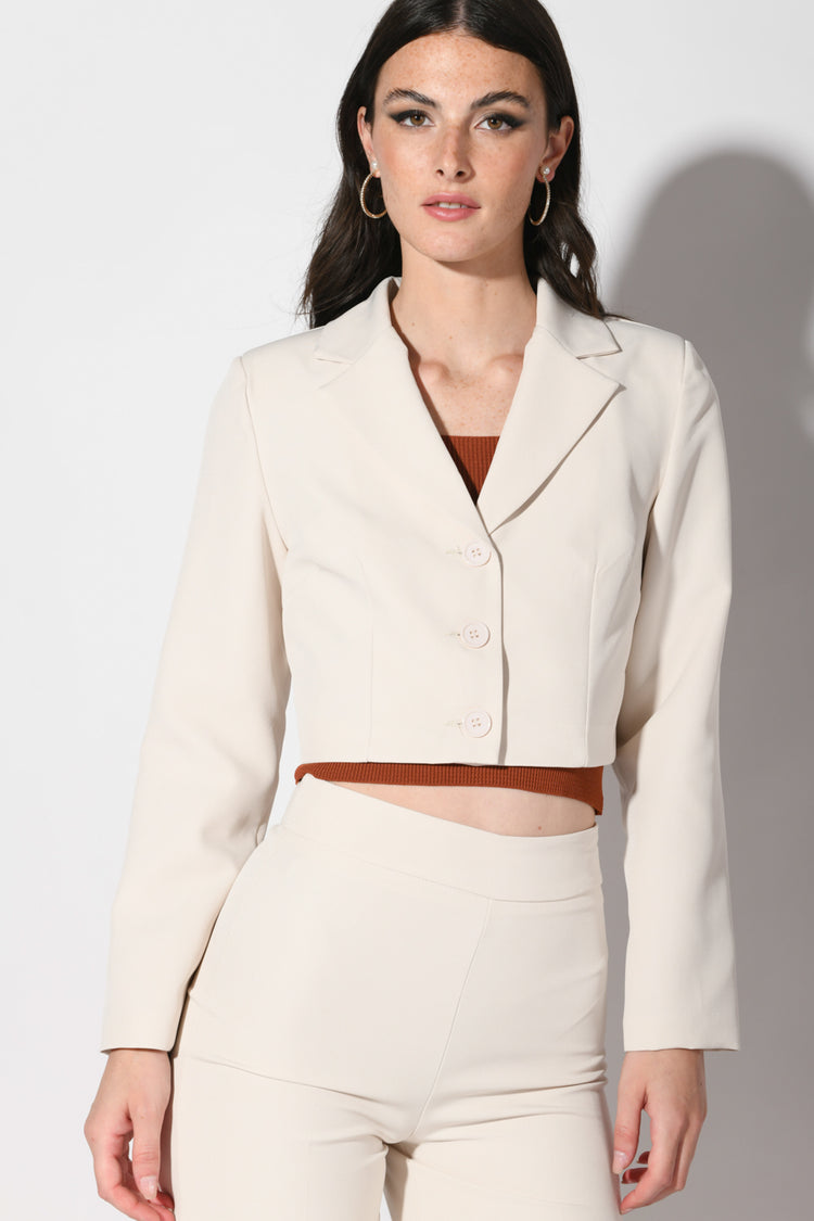 Single-breasted cropped blazer