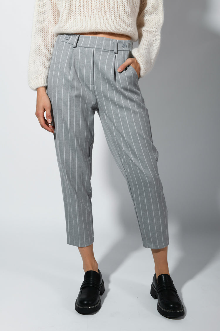 Pinstriped viscose-blend trousers