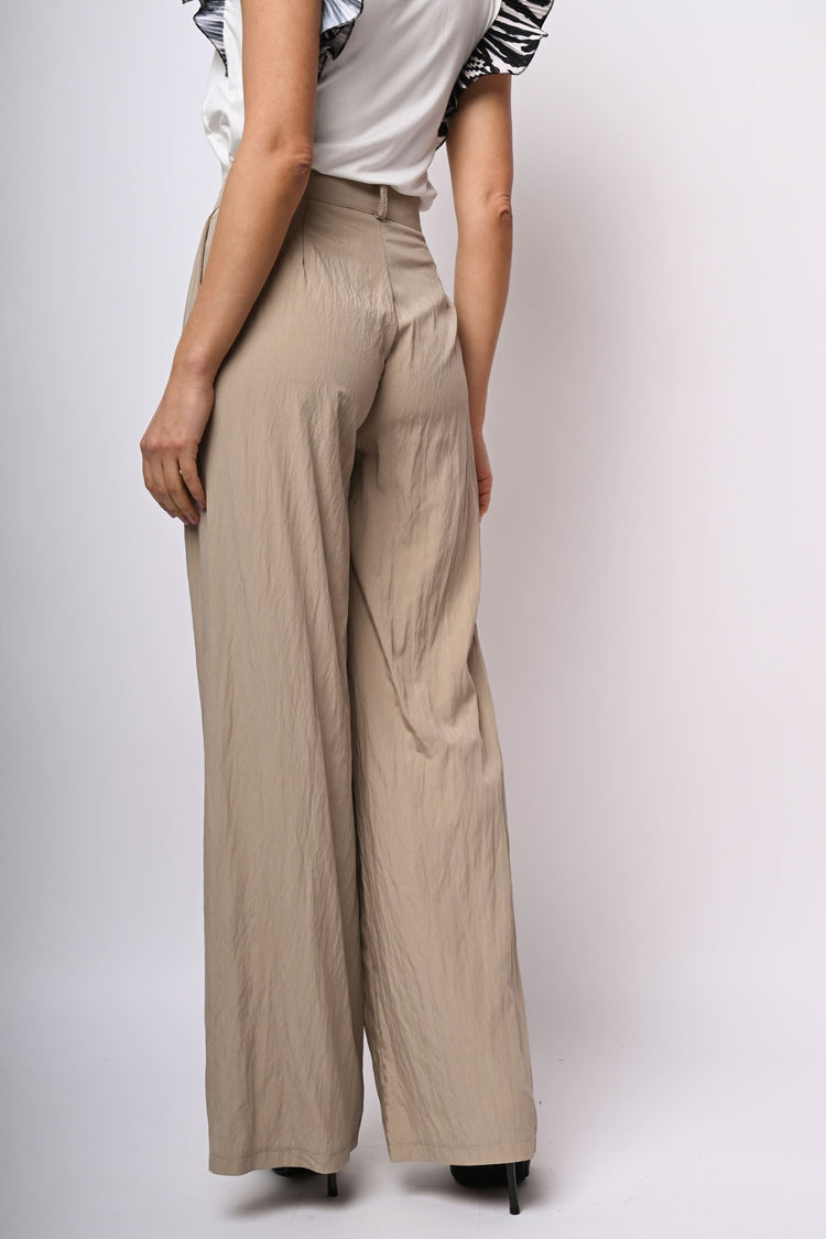 Viscose-blend wide-leg trousers