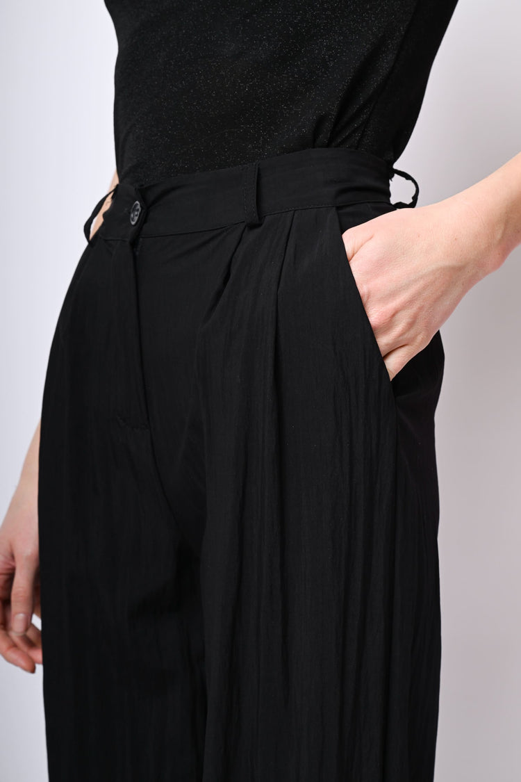 Viscose-blend wide-leg trousers